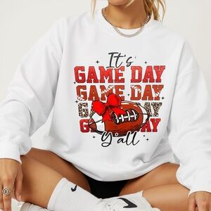🏈  Football Game day sweatshirt  White New S M L XL